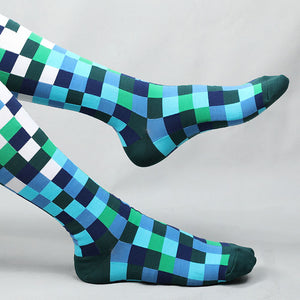 Custom Pilates Socks - CHECKER COMPRESSION KNEE — view 5