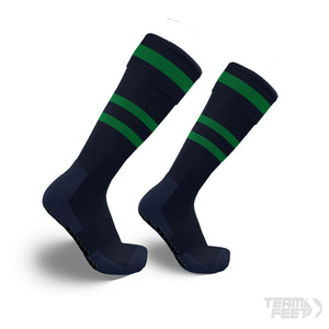 Green Knee High Rugby Playing socks - KNEE Grips