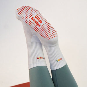 Custom Pilates Socks - EMBROIDERED GRIP CREW — view 3