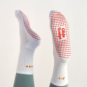 Custom Pilates Socks - EMBROIDERED GRIP CREW — view 4
