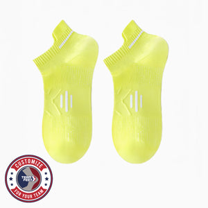 Custom Running Socks - COTTON LOW — pair, with Team Feet Customize For Your Team badge