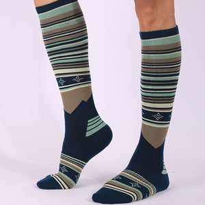 Custom Ski Socks - FINE STRIPE MERINO KNEE — view 2