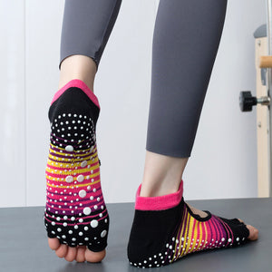 Custom Yoga Socks - OPEN TOE GRIP LOW — view 4