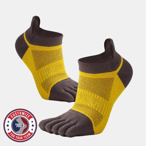 Custom Running Socks - COOLMAX TOE LOW — pair, with Team Feet Customize For Your Team badge