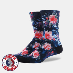 Custom Everyday Socks - PHOTO PRINT CREW — pair, with Team Feet Customize For Your Team badge