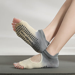 Custom Yoga Socks - OPEN TOE BALLET LOW — view 2