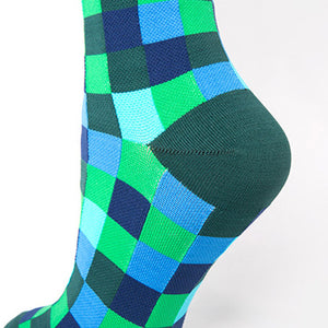 Custom Pilates Socks - CHECKER COMPRESSION KNEE — view 4
