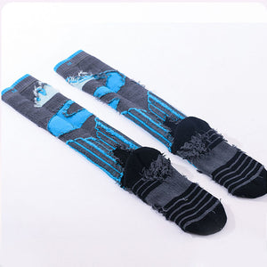 Custom Ski Socks - PEAK KNEE — Cutaway showing the terry base