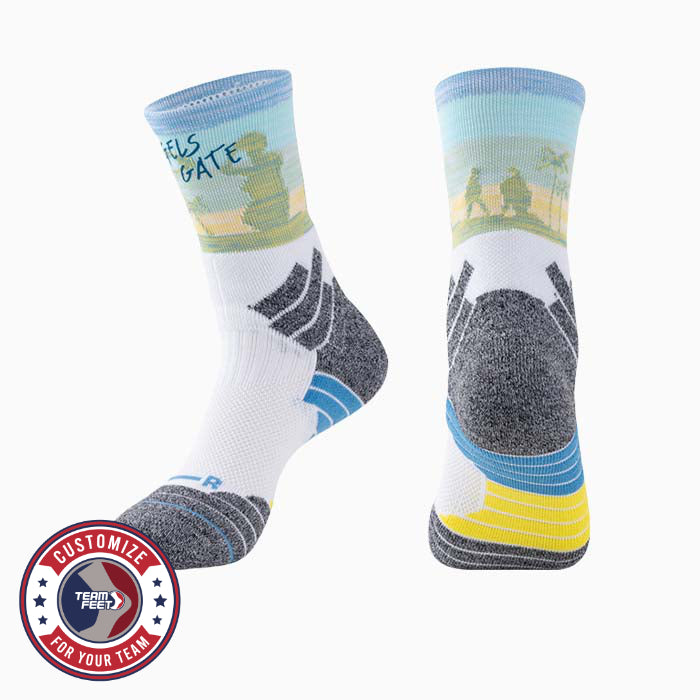 Custom Basketball Socks - TRAINING QUARTER — pair, with Team Feet Customize For Your Team badge