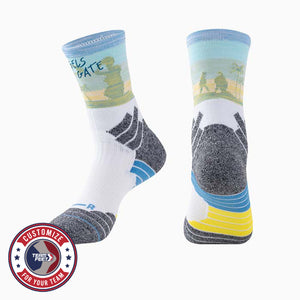 Custom Basketball Socks - TRAINING QUARTER — pair, with Team Feet Customize For Your Team badge