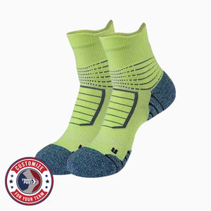 Custom Basketball Socks - IMPACT QUARTER — pair, with Team Feet Customize For Your Team badge