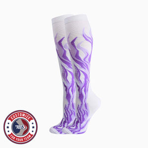 Custom Compression Socks - FLOW KNEE — pair, with Team Feet Customize For Your Team badge