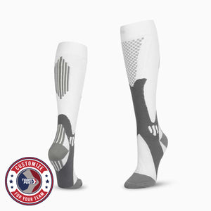 Custom Compression Socks - ANTI-FRICTION KNEE — pair, with Team Feet Customize For Your Team badge
