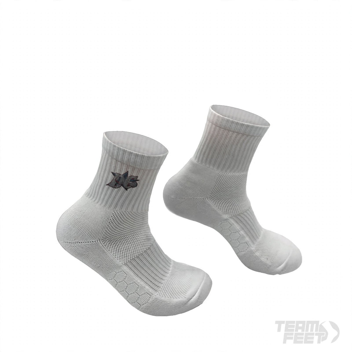 Dc logo quarter sock- all white mockup