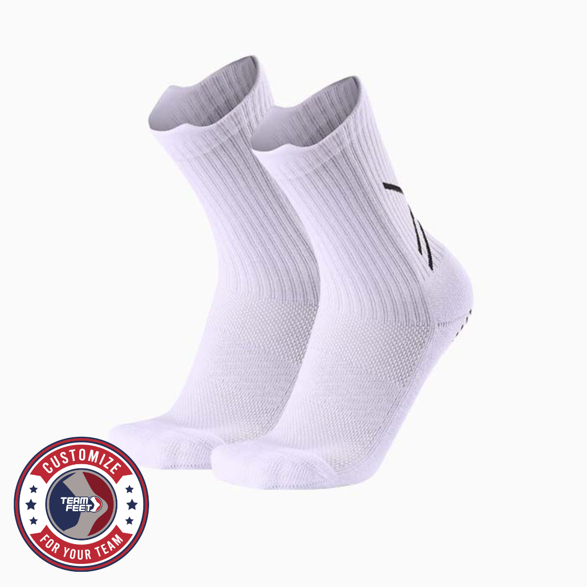 Custom Grip Socks - MAZE GRIP MID — pair, with Team Feet Customize For Your Team badge