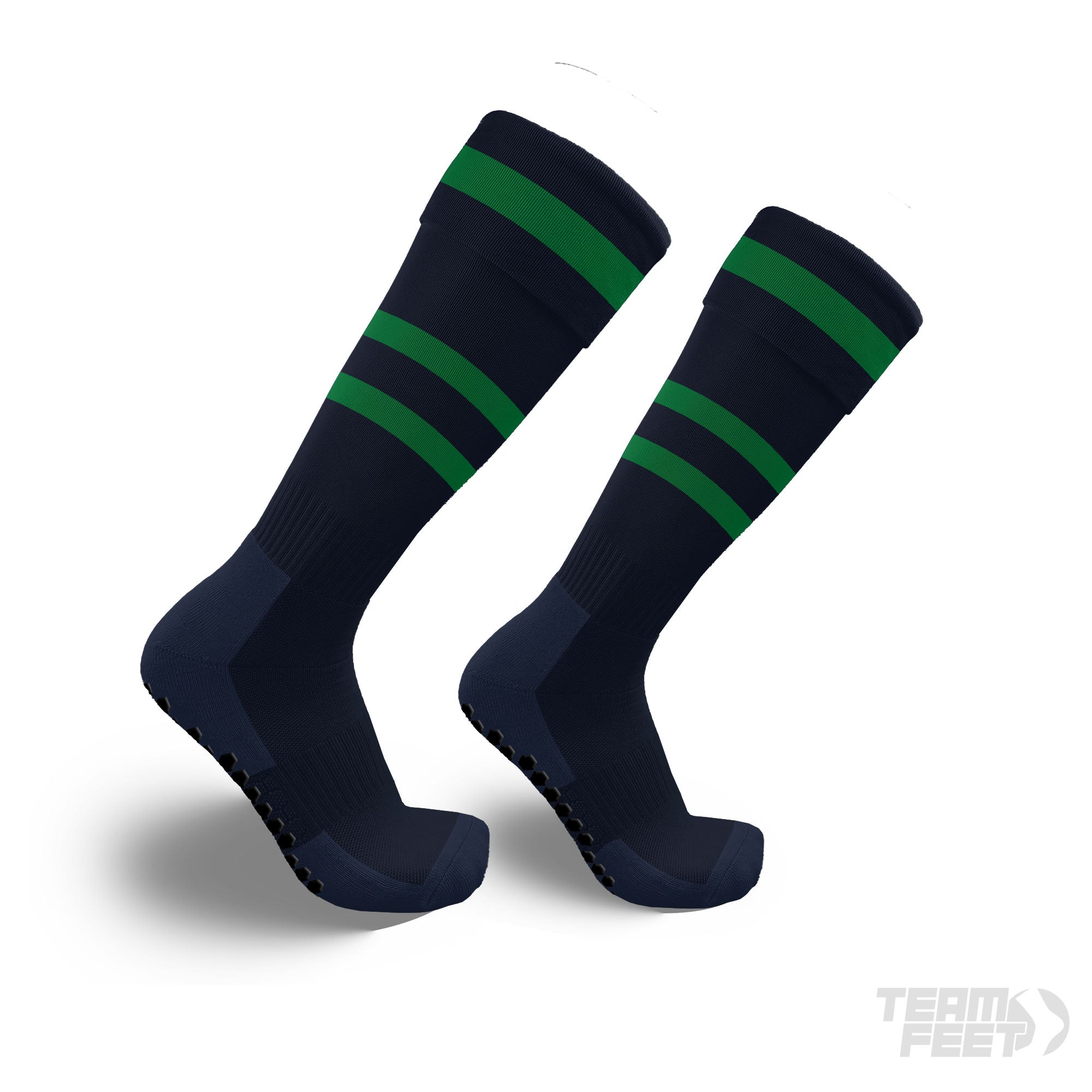 Green Knee High Rugby Playing socks - KNEE Grips