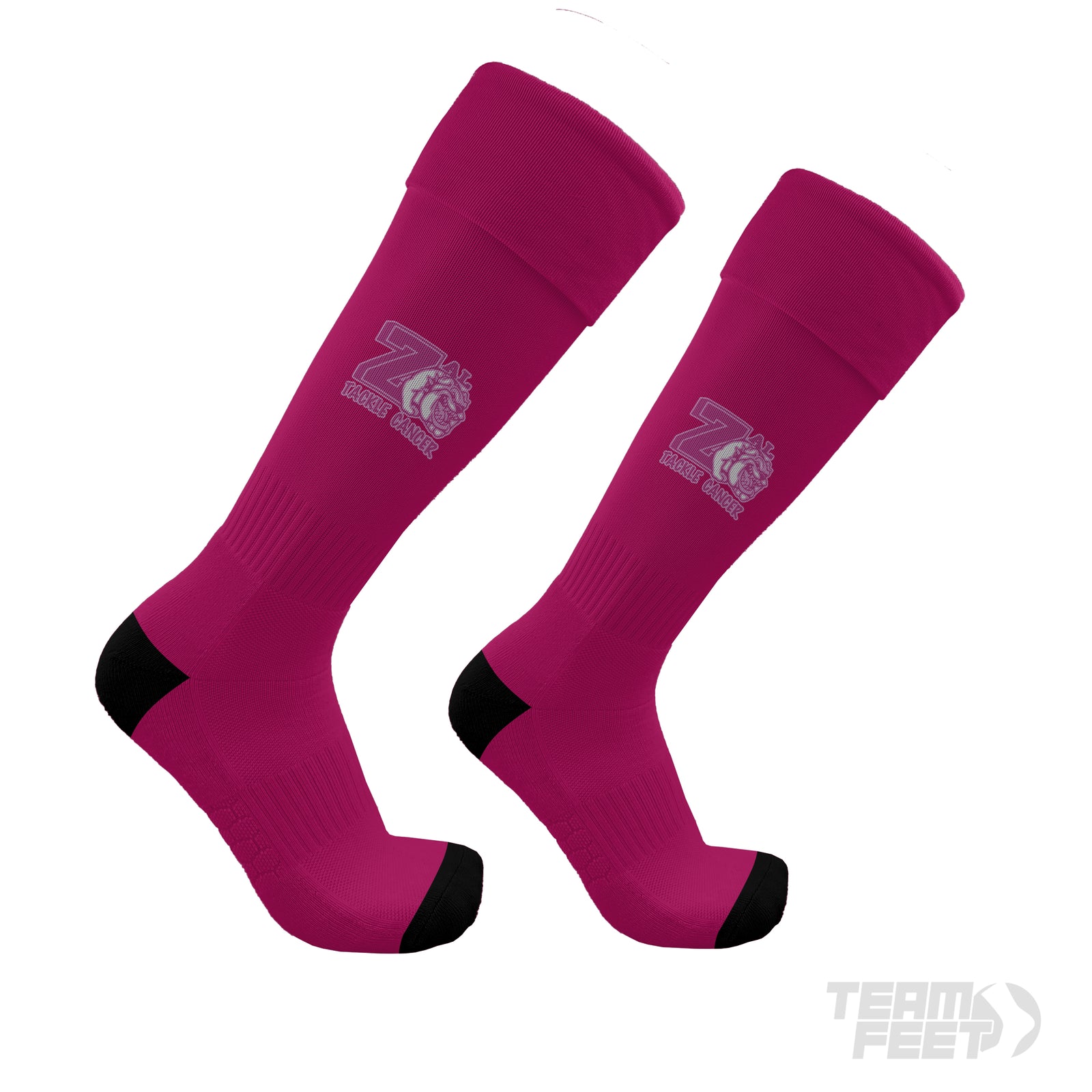 Pink out bulldog socks - KNEE