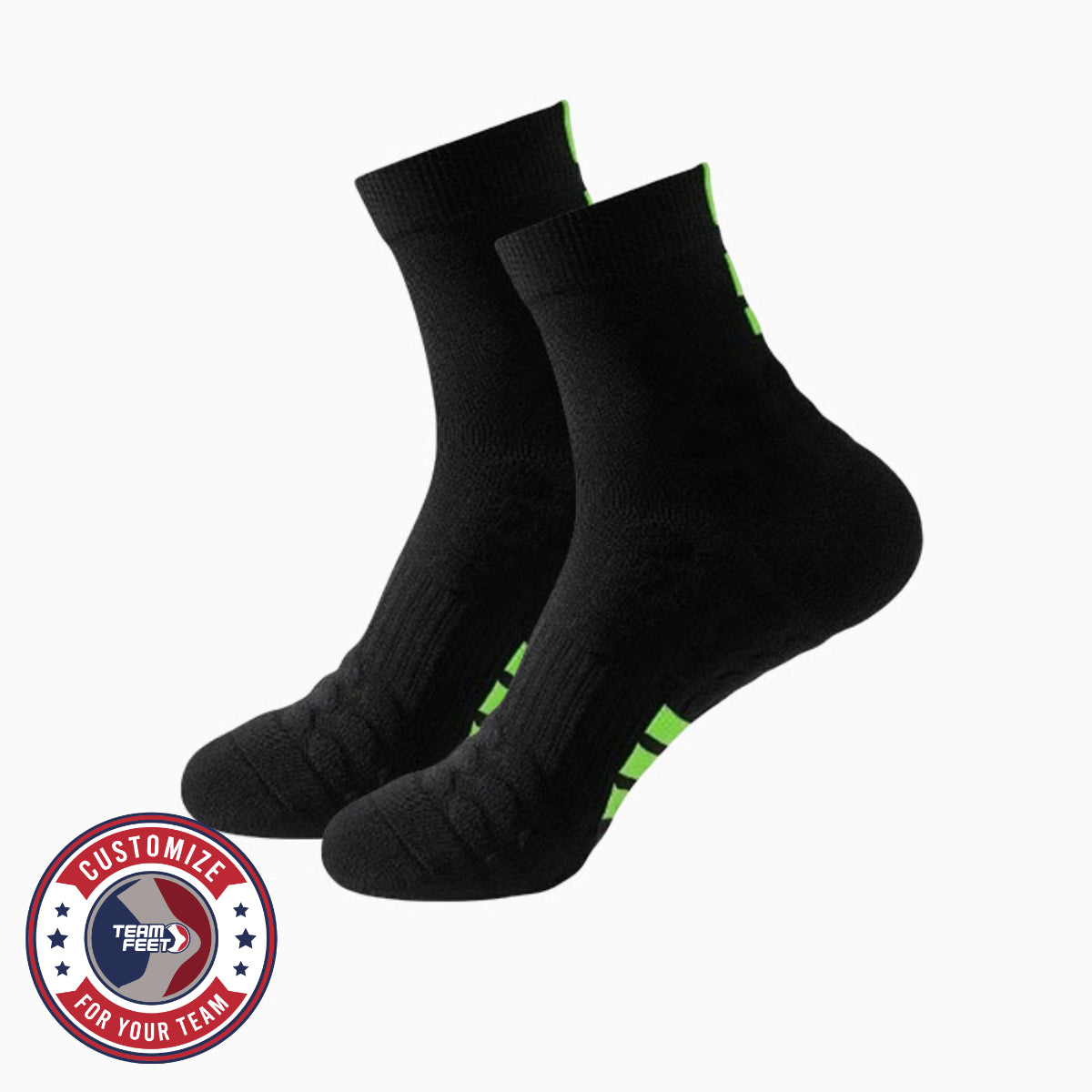 Custom Running Socks - NODE QUARTER — pair, with Team Feet Customize For Your Team badge