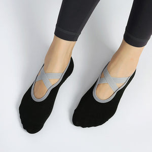 Custom Yoga Socks - CROSS STRAP GRIP LOW — view 3