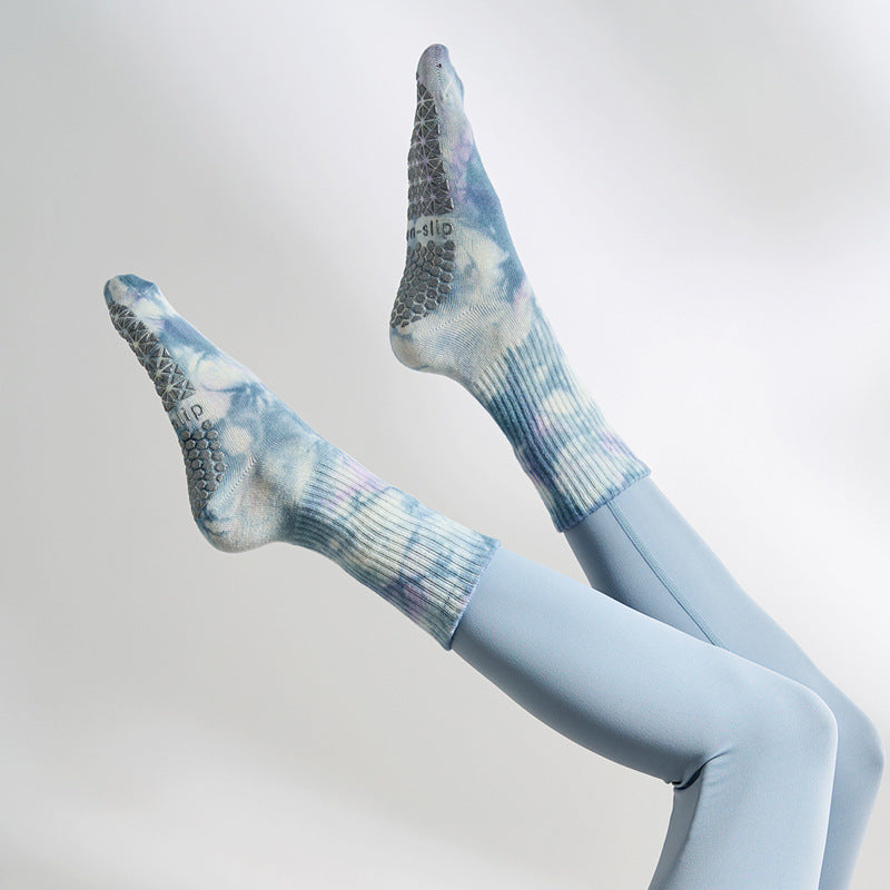 Custom Pilates Socks - TIE-DYE GRIP CREW — view 2