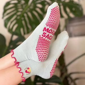 Custom Pilates Socks - RUFFLE GRIP QUARTER — view 4