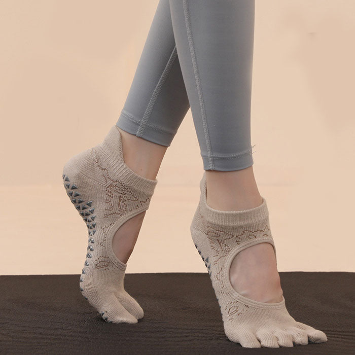 Custom Yoga Socks - LACE TOE GRIP LOW — view 2