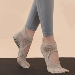 Custom Yoga Socks - LACE TOE GRIP LOW — view 2