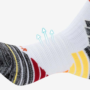 Custom Basketball Socks - PRINT QUARTER — Airflow arrows through the mesh instep