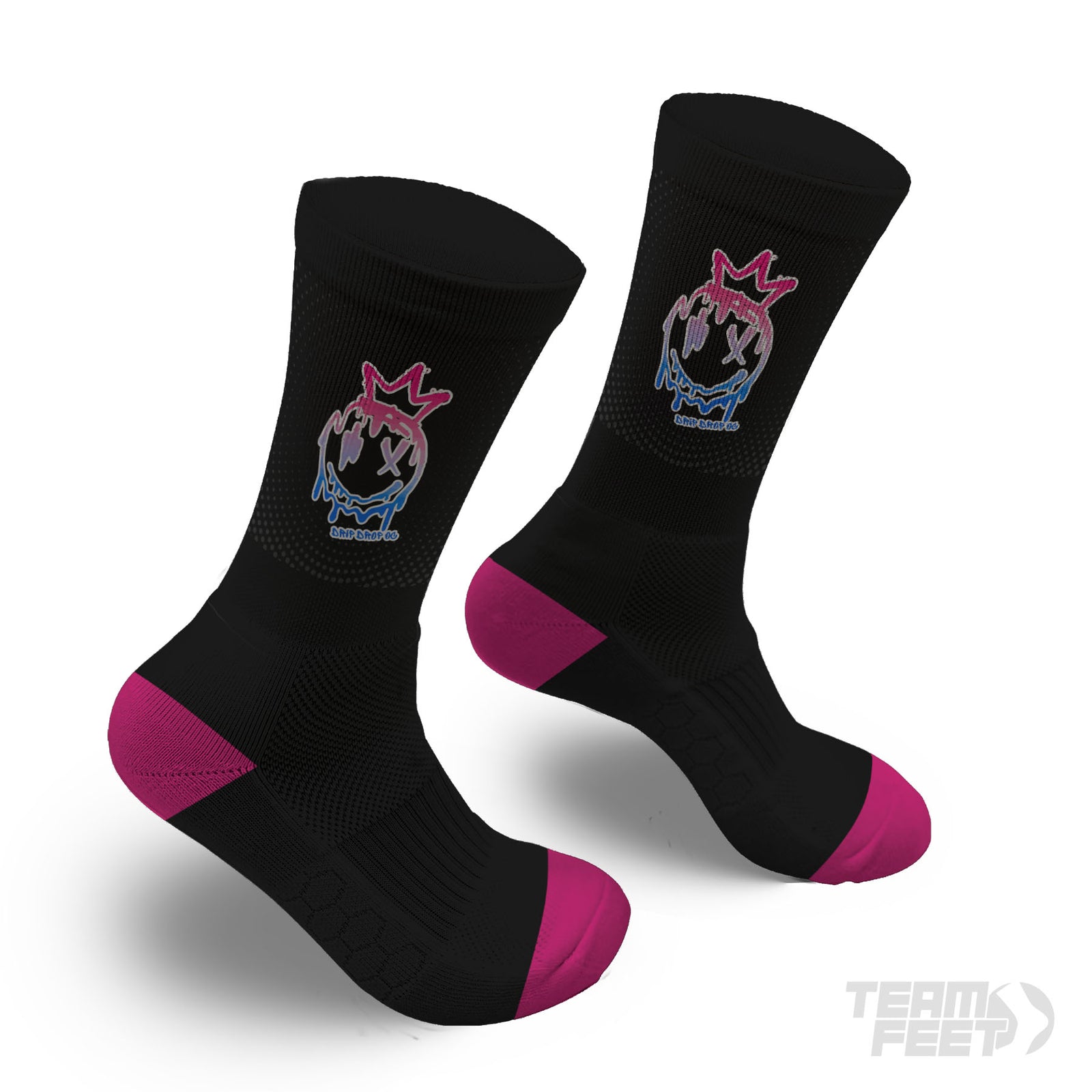 Pink and Blue Drip Drop - Crew