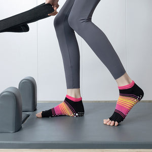 Custom Yoga Socks - OPEN TOE GRIP LOW — view 3