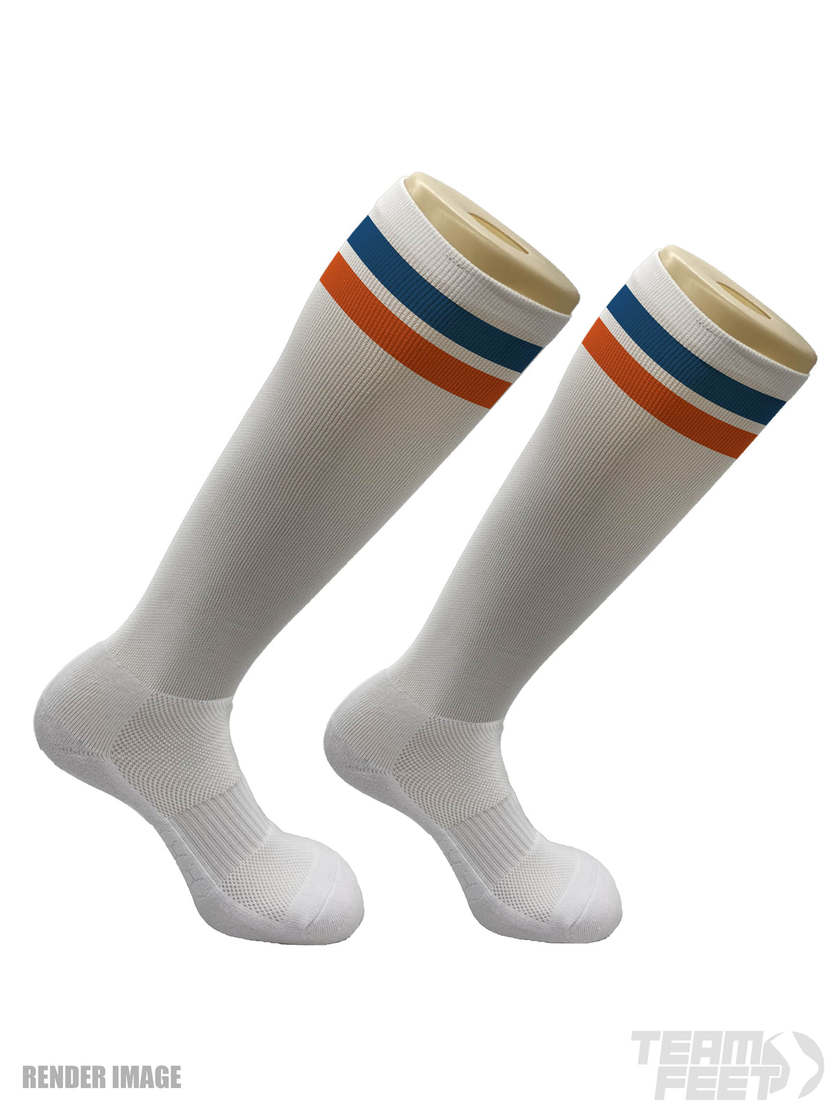 GAMEDAY DOUBLE  STRIPE - KNEE (ROYAL/ORANGE)