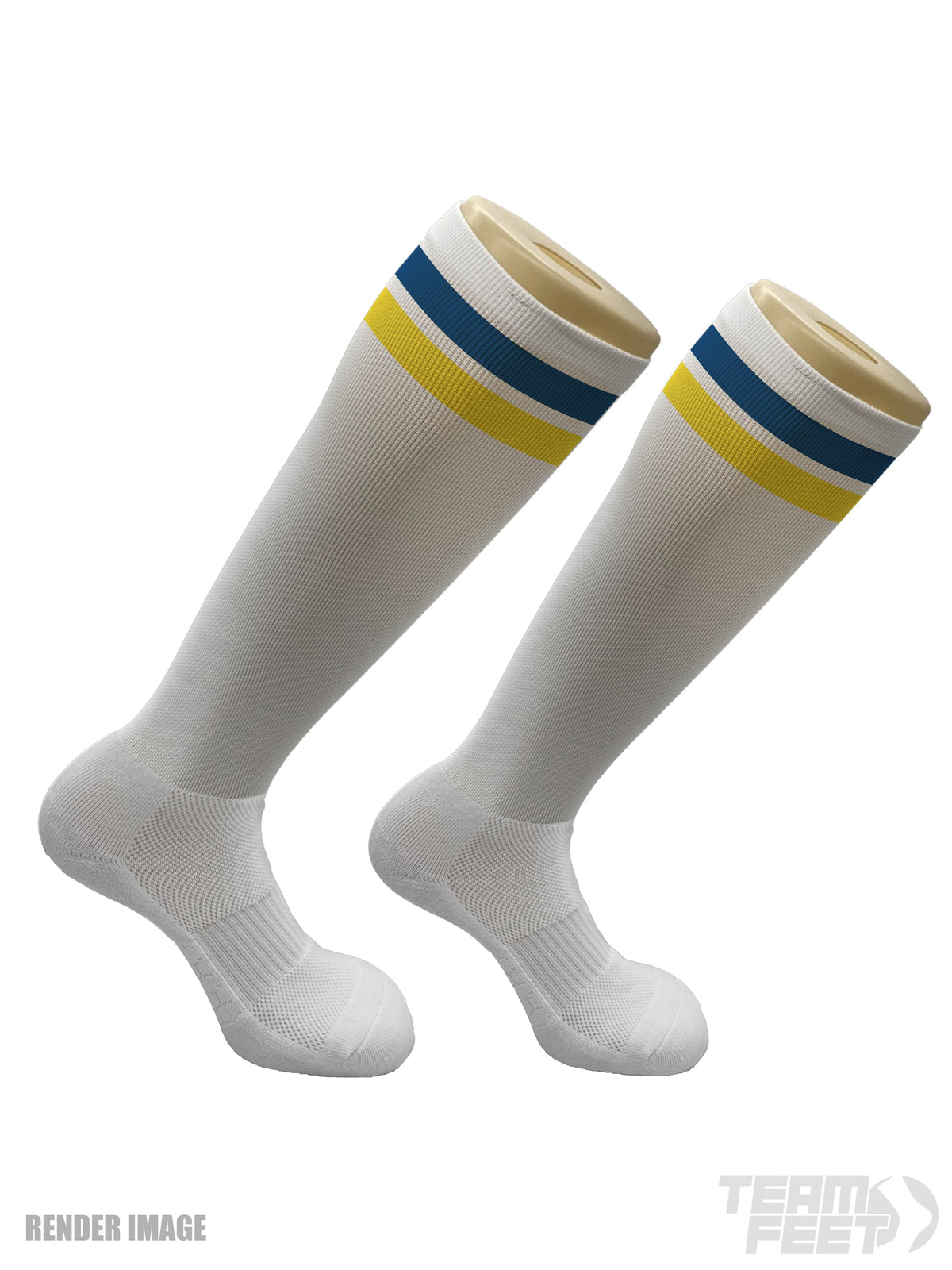 GAMEDAY DOUBLE  STRIPE - KNEE (ROYAL/YELLOW)